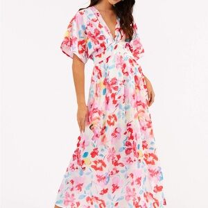 Floral Maxi Dress with V-Neck